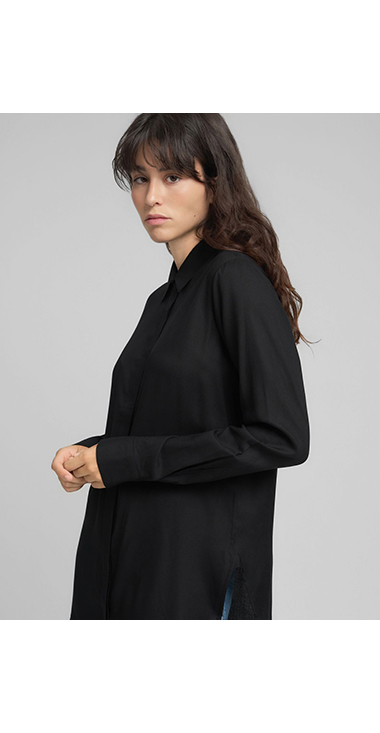 ストレートフィットロングシャツ 詳細画像 ブラック 5